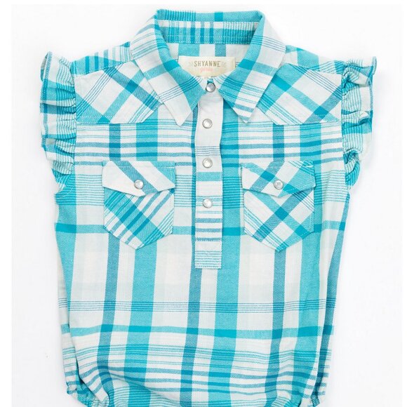 Shyanne Infant Girls' Short Sleeve Plaid Print Onesie 12 months - Picture 4 of 6